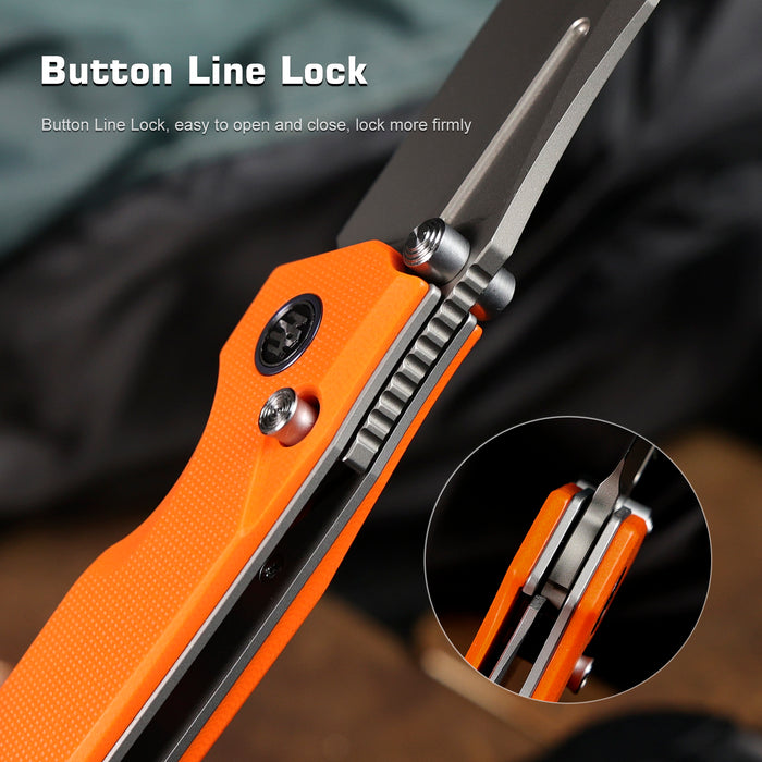 REMETTE RNGD3 RT-Rhino (D2, Bead Blast, Drop Point, G10, Orange) Folding Knife