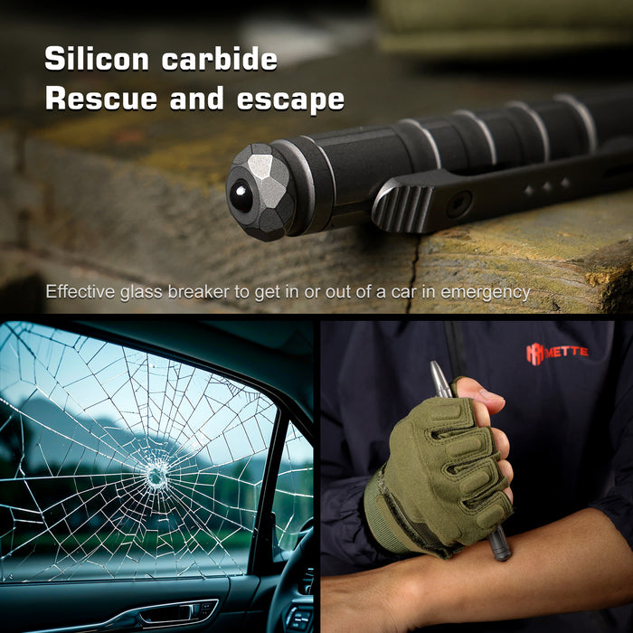 REMETTE RT-TP1B Tactical Slide Click Pen (Dark Gray Titanium, Glassbreaker) Tactical Pen