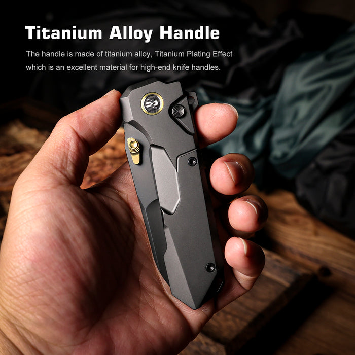 Remette RTCO-TH Cosmic (M390, Drop Point, DLC, Titanium, Button Liner Lock) Pocket Knife
