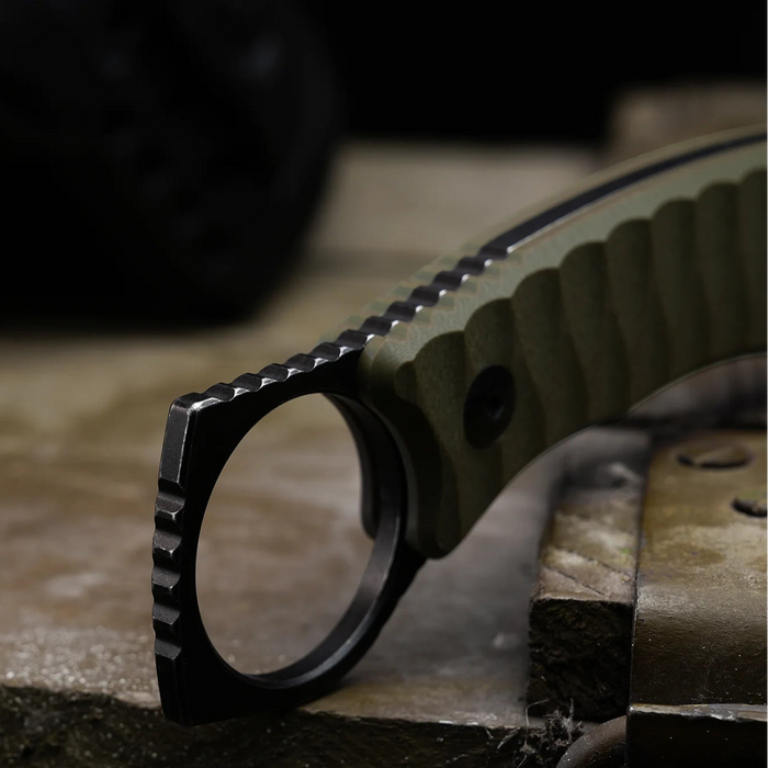 Kizer 1115A2 Billy Bones (AEB-L, Drop Point, Gray PVD, Stonewashed, G10) Fixed Blade Knife