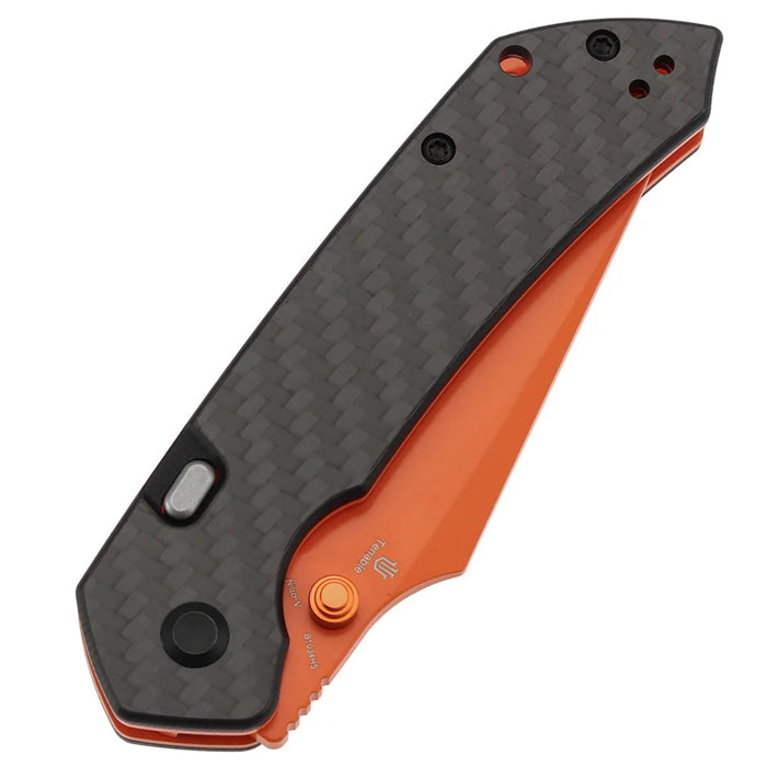 Tenable B1034H5 Fenrir (Nitro-V,  Harpoon, Orange Coated, Twill Carbon Fiber) Folding Knife