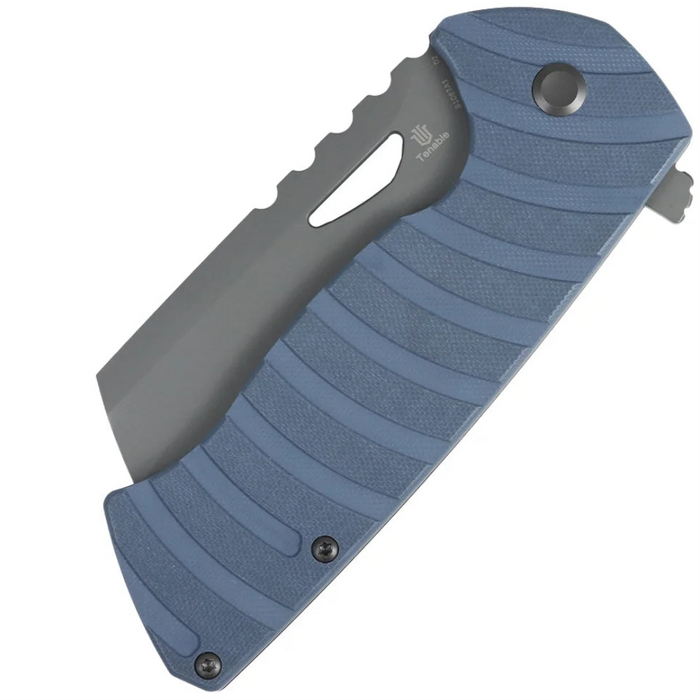 Tenable B1083A1 Leviathan (D2, Hawkbill Cleaver, Gray TiCn Coated, Slate Blue G10) Folding Knife