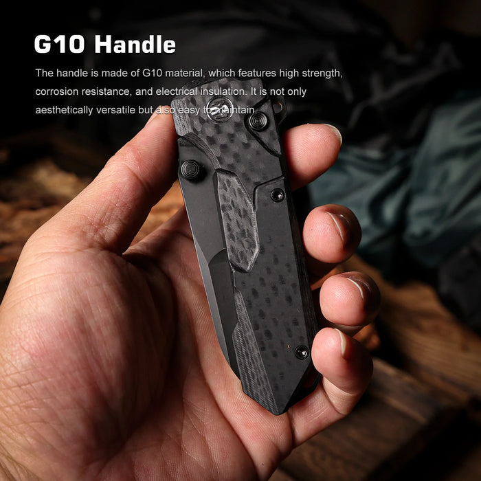 REMETTE RTCO-GC Cosmic (14C28N, Drop Point, Titanium Coating, Stone Wash, G10, Black) Pocket Knife