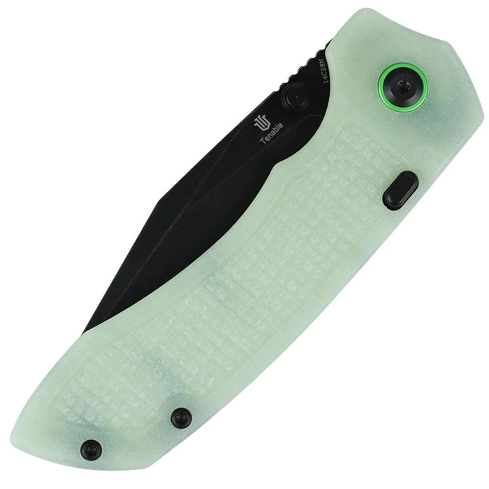 Tenable B1036H2 Entity (14C28N, Drop-point, Blackwashed, Dark Green G10) Folding Knife
