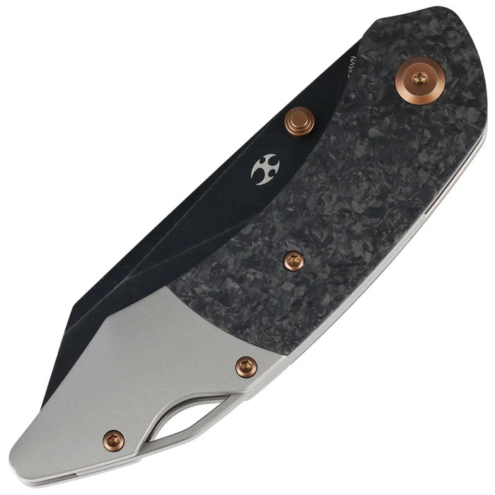 Kansept K1151A1 K9 (CPM S35VN, Blackwash, Modified Wharncliffe, Shred Carbon Fiber & Plain Titanium) Folding Knife
