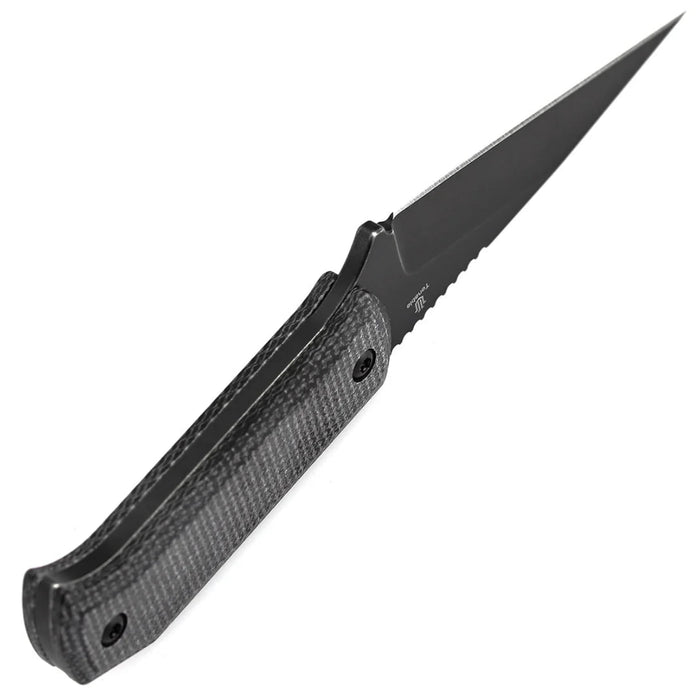 Tenable G020A4 ToothPik (14C28N, Modified Kiridashi, Blackwash, Black Micarta) Fixed Blade Knife