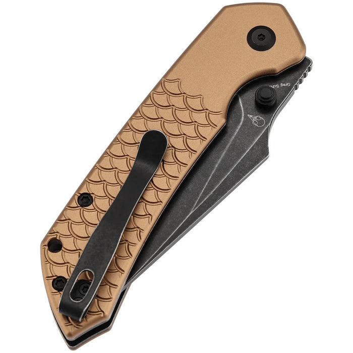 Tenable B1034H11 Fenrir (Nitro-V, Harpoon, Blackwashed, Bronze Aluminum with Fishscale Texture) Pokect Knife