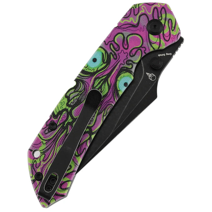 Tenable B1034H17 Fenrir (D2, Harpoon, Blackwash, Jade G10 with Purple Undead Print) Folding Knife