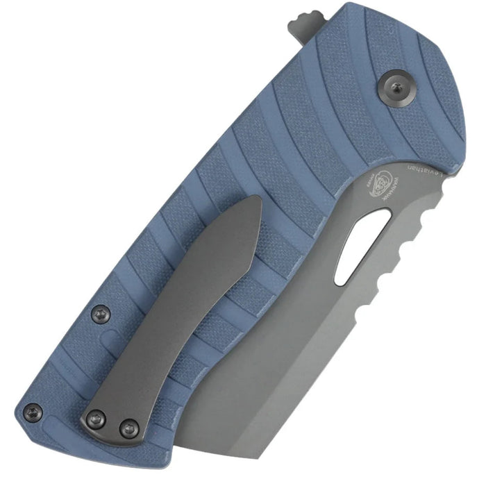 Tenable B1083A1 Leviathan (D2, Hawkbill Cleaver, Gray TiCn Coated, Slate Blue G10) Folding Knife