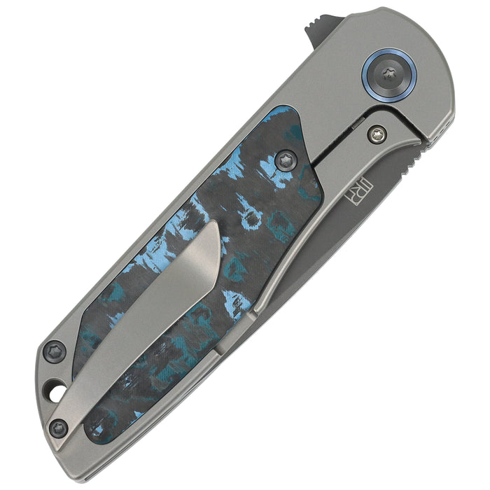 Kansept K2055A4 Ptarmigan (CPM S35VN, Drop Point, Gray TiCn Coated, Beadblasted Titanium, Arctic Storm FatCarbon) Pocket Knife