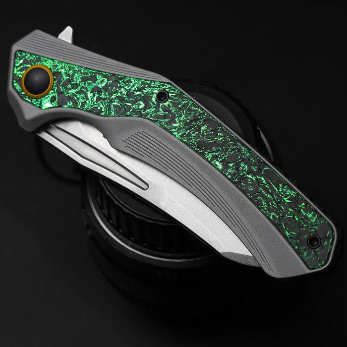 Kizer Ki4751A1 Draca (S45VN, Aluminum/Carbon Fiber, Stonewashed, Sheepsfoot) Pocket Knife