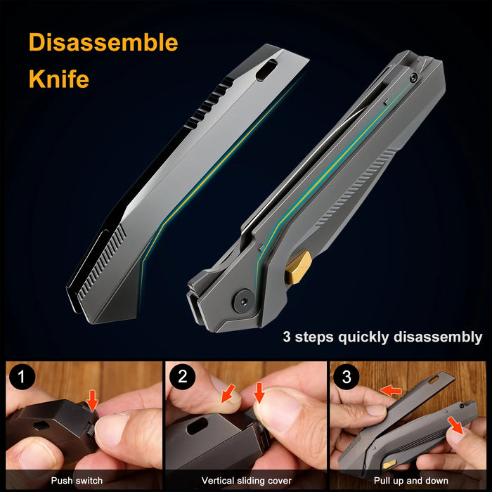 Remette RT-WK1-F Disassembly (M390, Drop Point, DLC, Titanium) Pocket Knife