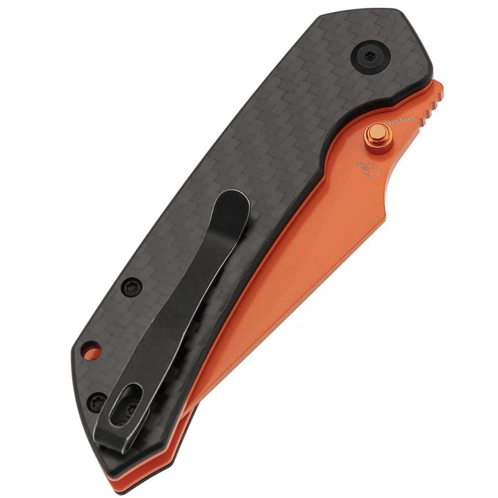 Tenable B1034H5 Fenrir (Nitro-V,  Harpoon, Orange Coated, Twill Carbon Fiber) Folding Knife