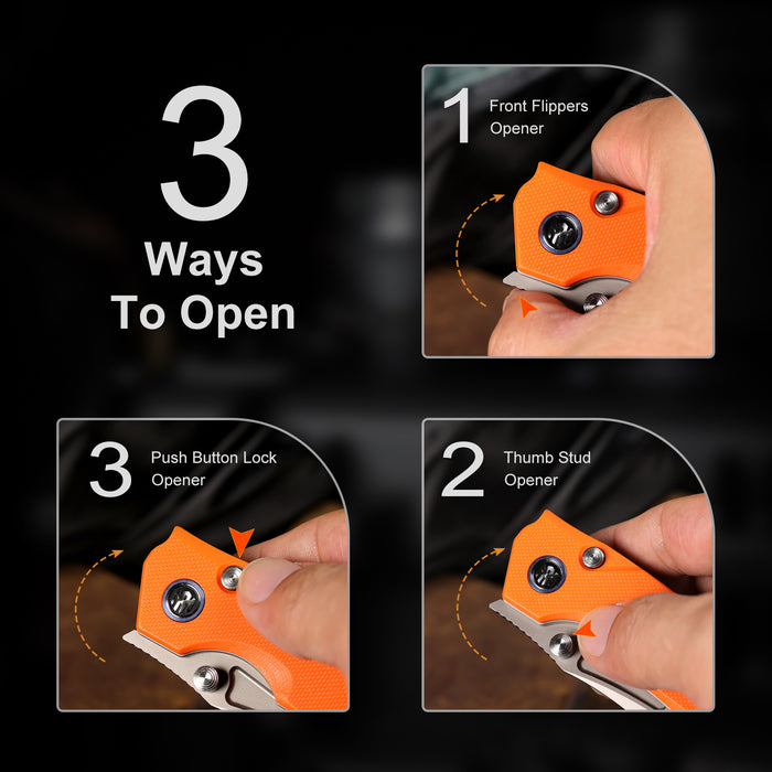 REMETTE RNGD3 RT-Rhino (D2, Bead Blast, Drop Point, G10, Orange) Folding Knife