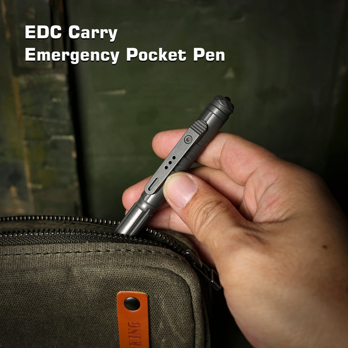 REMETTE RT-TP1B Tactical Slide Click Pen (Dark Gray Titanium, Glassbreaker) Tactical Pen