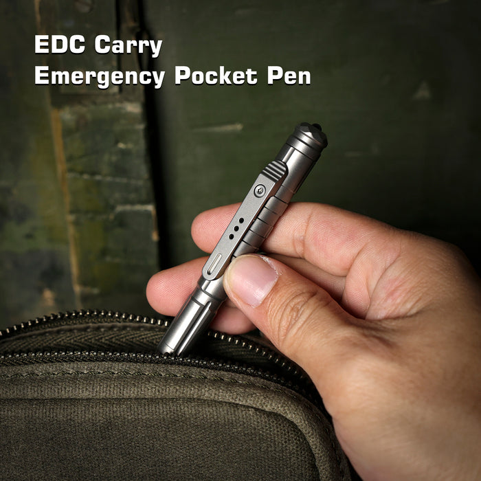 REMETTE RT-TP1A Tactical Slide Click Pen (Gray Titanium, Glassbreaker) Tactical Pen