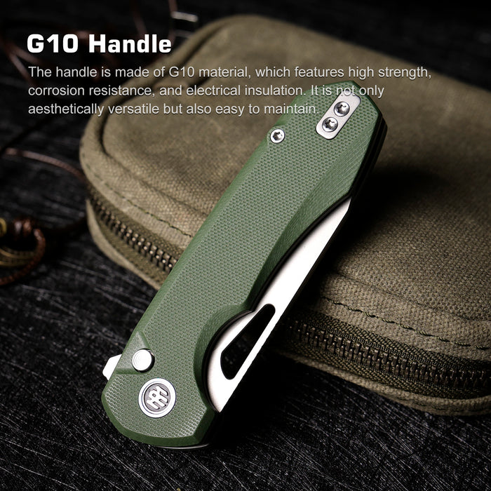 Remette RTCMLB RT-Camel (14C28N, Sheepsfoot, Ceramic Sandblasted, G10, Button Liner Lock) Folding Pocket Knife