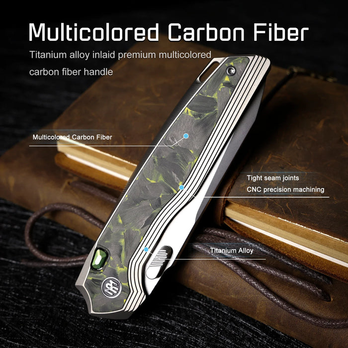 REMETTE ONEA4 RT-ONE (M390, Drop Point, Manual Fine Grinding Pearlescent Surface Effect, Titanium + Carbon Fiber) Folding Knife
