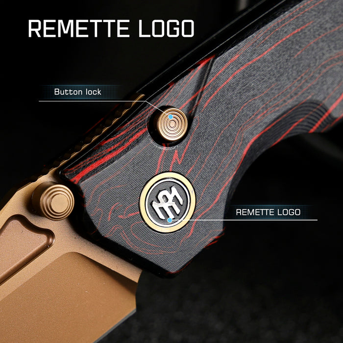 REMETTE RNGC8 RT-Rhino (14C28N, Copper TiNi, Drop Point, G10, Red/Black) Folding Knife