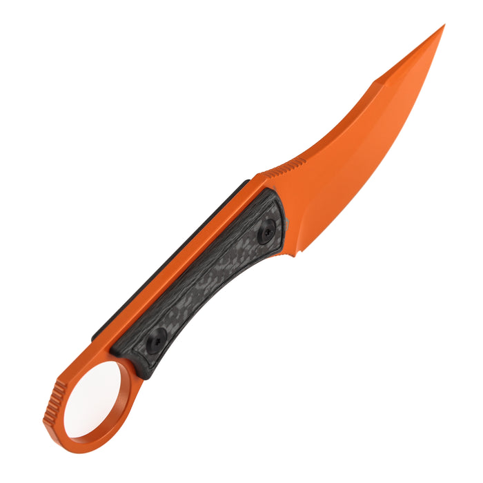 Kansept G004A92 Niko (D2, Clip Point, Orange, Carbon Fiber, Sheath) Fixed Blade Knife