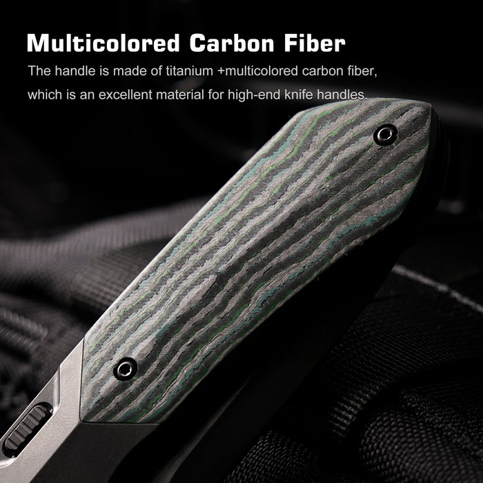Remette RTPT-KBC RT-Meteor (M390, Drop Point, DLC, Titanium & Carbon Fiber, Button Liner Lock) Folding Pocket Knife