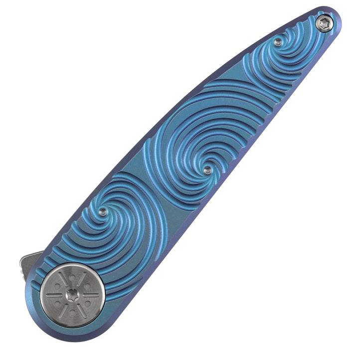 Kansept K2141A4 Symétrix (CPM S35VN, Stonewashed, Blue-Purple Anodized Titanium with Swirl Pattern) Folding Knife