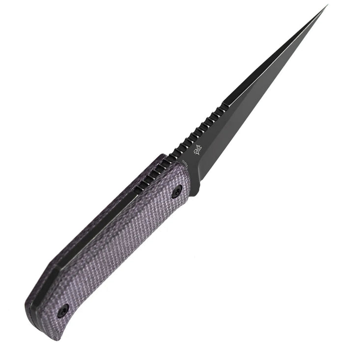 Tenable G020A1 ToothPik (14C28N, Modified Kiridashi, Blackwash, Purple Micarta) Fixed Blade Knife