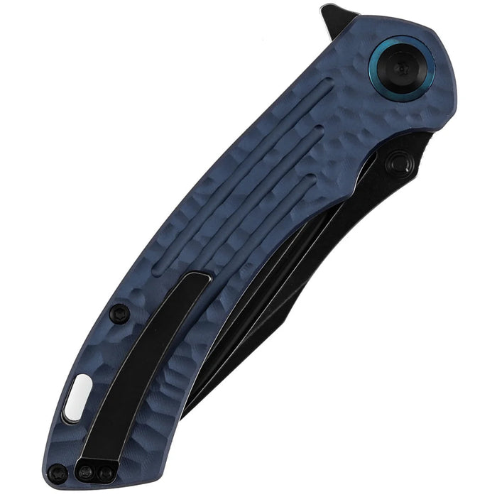 Kansept K1032A6 Pretatout (CPM S35VN, Drop Point, Blackwash, Purple Aluminum with Rock Texture) Folding Knife
