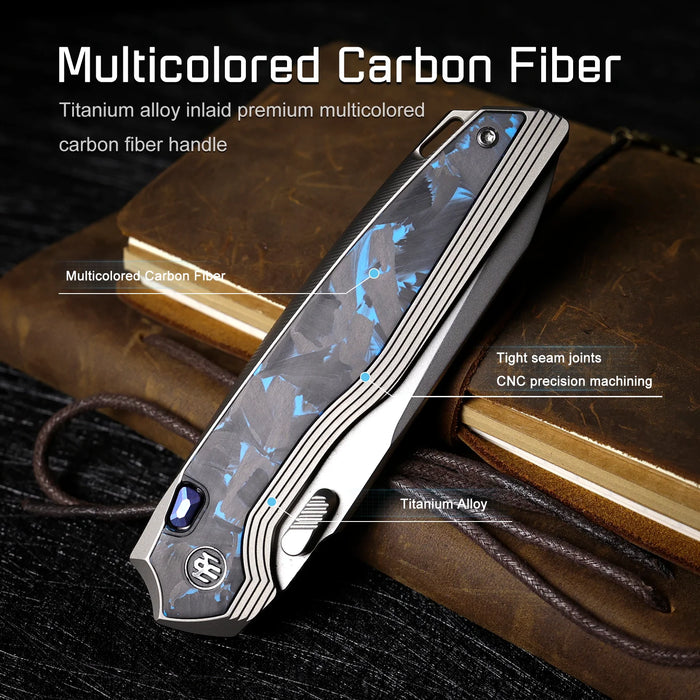 REMETTE ONEA2 RT-ONE (M390, Drop Point, Manual Fine Grinding Pearlescent Surface Effect, Titanium + Carbon Fiber) Folding Knife