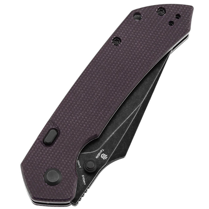 Tenable B1034H1 Fenrir (Nitro-V, Harpoon, Blackwashed, Micarta, Purple) Folding Knife