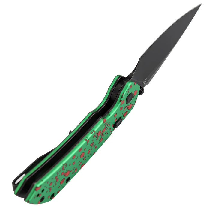 Tenable B1034H22 Fenrir (Nitro-V, Blackwash, Harpoon, Green Aluminum with Zombie Blood) Pocket Knife