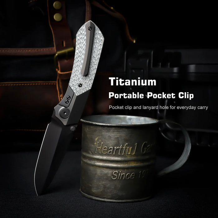 Remette RTPT-BD RT-Meteor (M390, Drop Point, DLC, Titanium) Pocket Knife