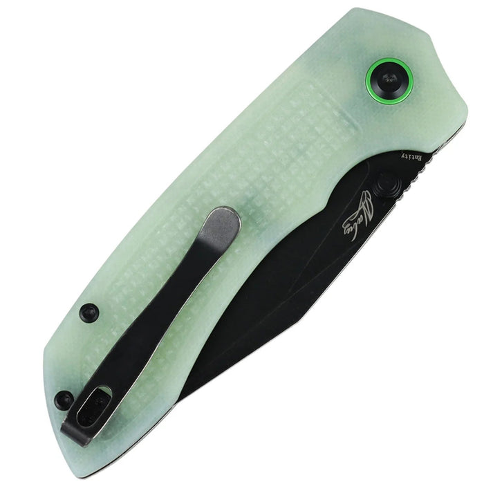 Tenable B1036H2 Entity (14C28N, Drop-point, Blackwashed, Dark Green G10) Folding Knife