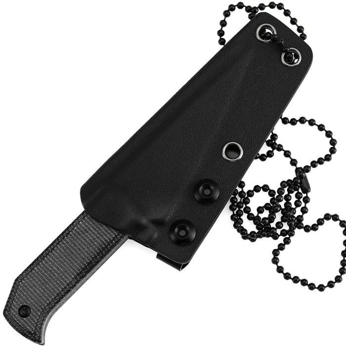 Tenable G020A4 ToothPik (14C28N, Modified Kiridashi, Blackwash, Black Micarta) Fixed Blade Knife