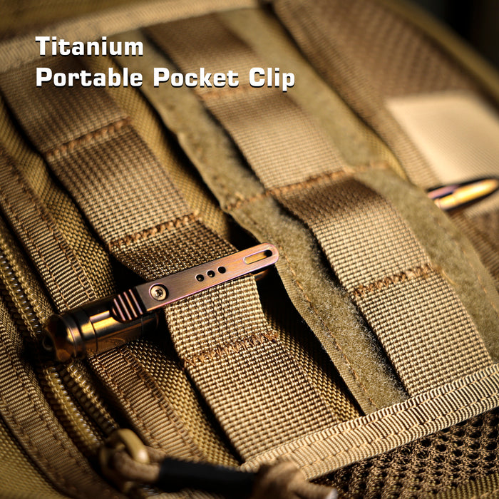 REMETTE RT-TP1G Tactical Slide Click Pen (Bronze Titanium, Glassbreaker) Tactical Pen