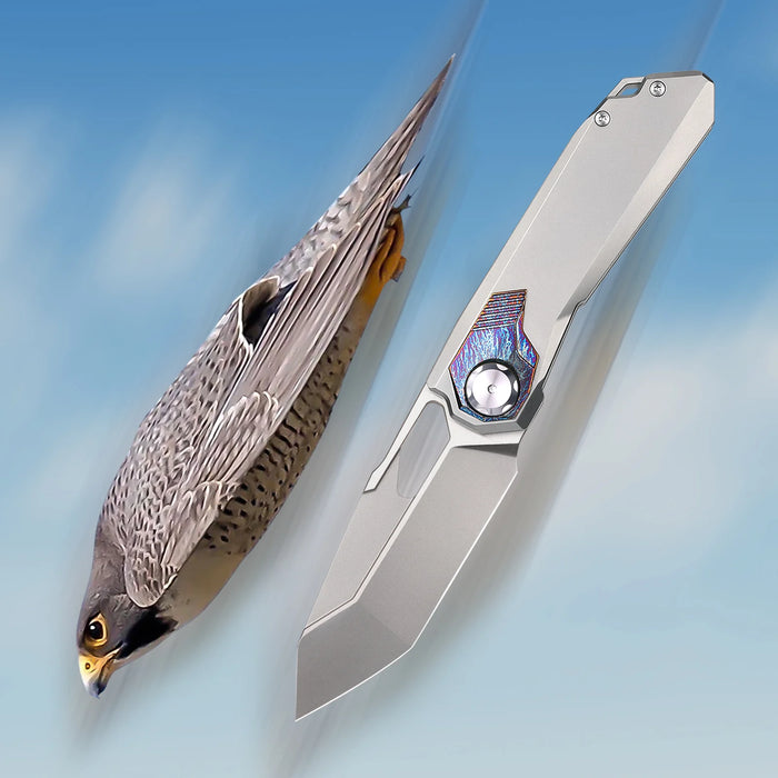 Remette RTT1-GX Peregrine Falcon (M390, Reverse Tanto, Satin, Titanium) Pocket Knife