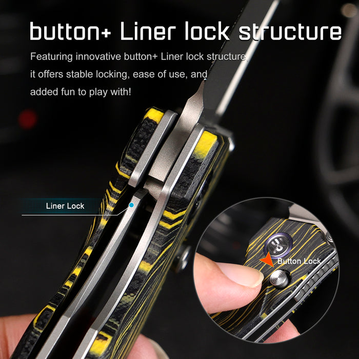 REMETTE RNGC6 RT-Rhino (14C28N, Sandblasted, Drop Point, G10, Yellow/Black) Folding Knife