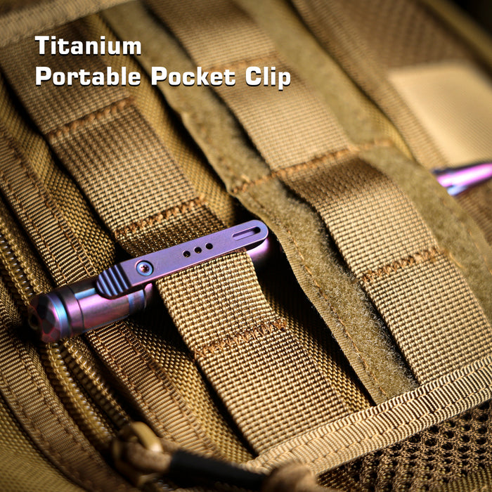 REMETTE RT-TP1D Tactical Slide Click Pen (Blurple Titanium, Glassbreaker) Tactical Pen
