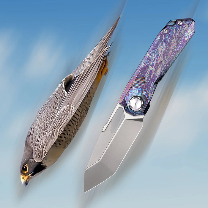 Remette RTT1-TX Peregrine Falcon (M390, Reverse Tanto, Satin, Titanium) Pocket Knife