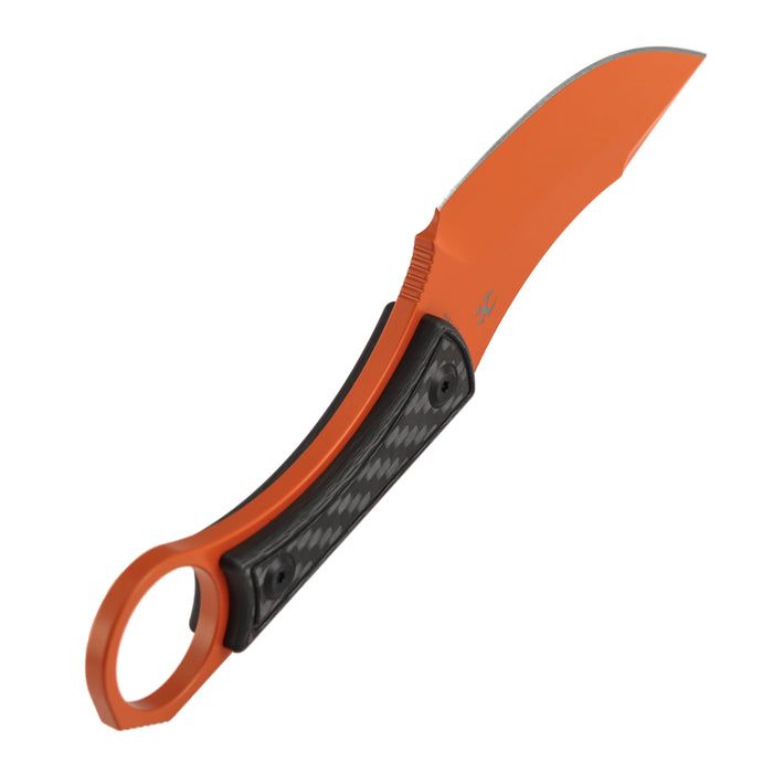 Kansept G004A92 Niko (D2, Clip Point, Orange, Carbon Fiber, Sheath) Fixed Blade Knife