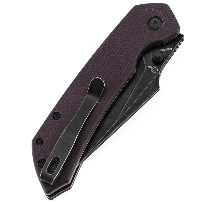 Tenable B1034H1 Fenrir (Nitro-V, Harpoon, Blackwashed, Micarta, Purple) Folding Knife