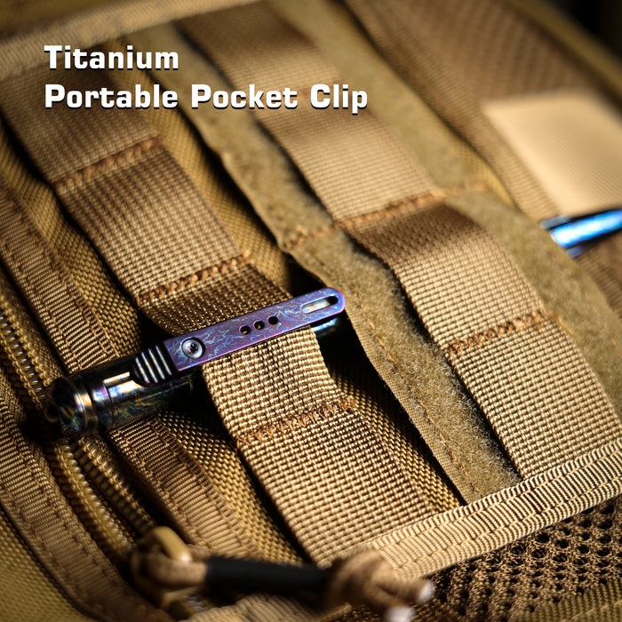 REMETTE RT-TP1L Tactical Slide Click Pen (Titanium, Entropic Anodized, Glassbreaker) Tactical Pen