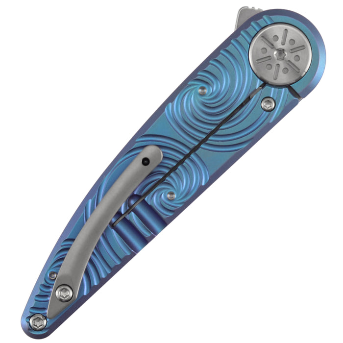 Kansept K2141A4 Symétrix (CPM S35VN, Stonewashed, Blue-Purple Anodized Titanium with Swirl Pattern) Folding Knife