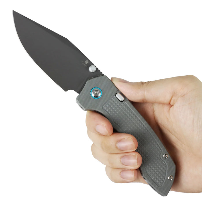 Tenable B1036H1 Entity (14C28N, Drop Point, Gray TiCn Coated, Gray G10) Folding Knife