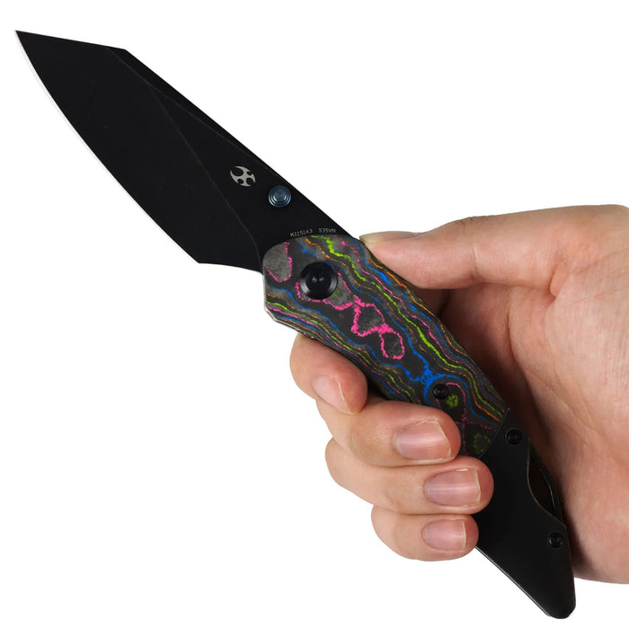 Kansept K1151A3 K9 (CPM S35VN, Modified Wharncliffe, Blackwash, 80S Camo Carbon & Blackwash Titanium) Folding Knife