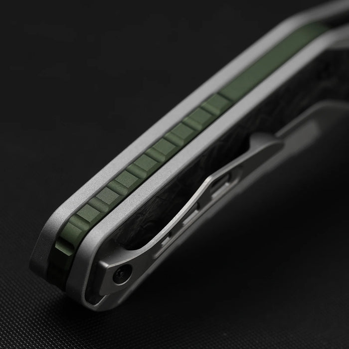 Kizer Ki4751A1 Draca (S45VN, Aluminum/Carbon Fiber, Stonewashed, Sheepsfoot) Pocket Knife