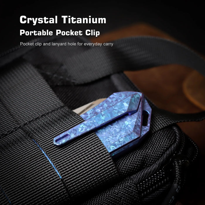 Remette RTWP-IB Woodpecker (M390, Reverse Tanto, Satin, Titanium) Pocket Knife