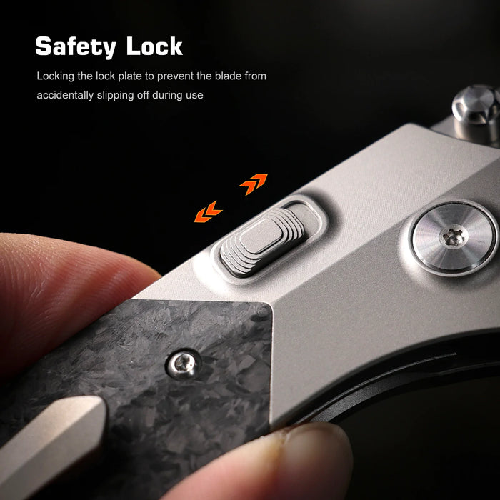 Remette RTPT-EL Meteor (M390, Pearlescent, Drop Point, Titanium/Carbon Fiber, Sandblasting) Pocket Knife