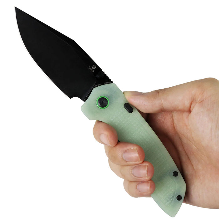 Tenable B1036H2 Entity (14C28N, Drop-point, Blackwashed, Dark Green G10) Folding Knife