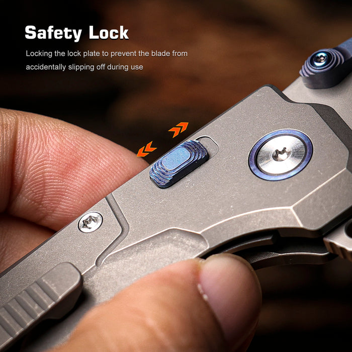 Remette RTCO-TG Cosmic (M390, Drop Point, Bead Blasted, Titanium, Button Liner Lock) Pocket Knife